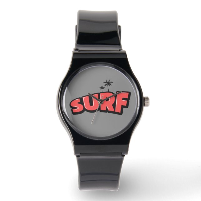 Surf, just surf. In red and gray Armbanduhr (Vorderseite)