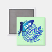 Surf Kalifornien Surfgeschenke Magnet (Vorderseite/Rückseite)