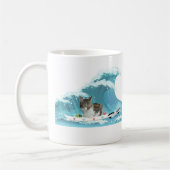 Surf Kitty Gray Tabby Reiten the Wave Kaffeetasse (Links)