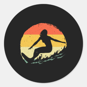 Surf-Kunst für Frauen Mädchen Strand Surfer Hawaii Runder Aufkleber