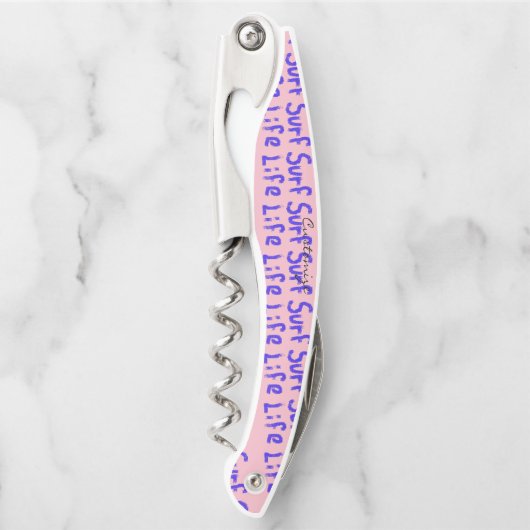 Surf-Leben sprühblau in jeder Farbe Kellnermesser (Vorderseite)