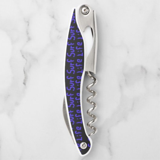 Surf-Leben sprühblau in jeder Farbe Kellnermesser (Rückseite)