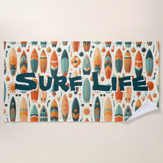 Surf Leben Strandtuch (Vorderseite)
