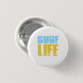 Surf Life Beach Surfer Style Button (Vorne & Hinten)