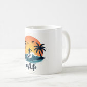 Surf Life Minimalistisch Surfer Sunset Tasse (VorderseiteRechts)