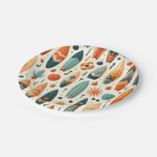 Surf Life Pappteller (Schrägansicht)