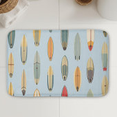 Surf Life | Retro Coastal Blue Surfboard Graphic Badematte