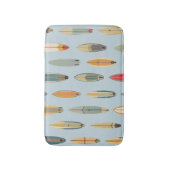 Surf Life | Retro Coastal Blue Surfboard Graphic Badematte (Vorderseite Vertikal)