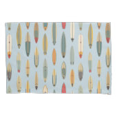 Surf Life - Retro Coastal Blue Surfboard Print Kissenbezug (Vorderseite)