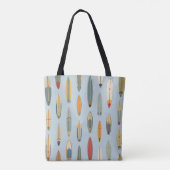 Surf Life - Retro Coastal Blue Surfboard Print Tasche (Rückseite)