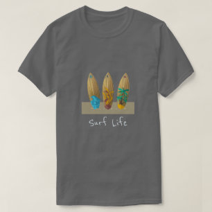 Surf Life Slogan Retro Surfboard Trio Sommer T-Shirt