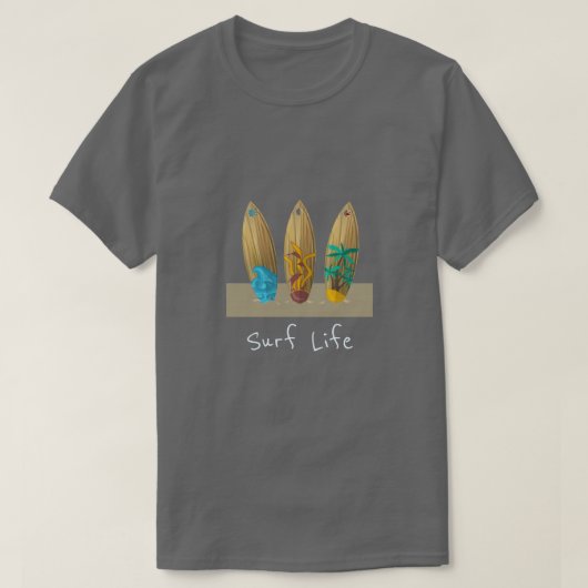 Surf Life Slogan Retro Surfboard Trio Sommer T-Shirt (Design vorne)