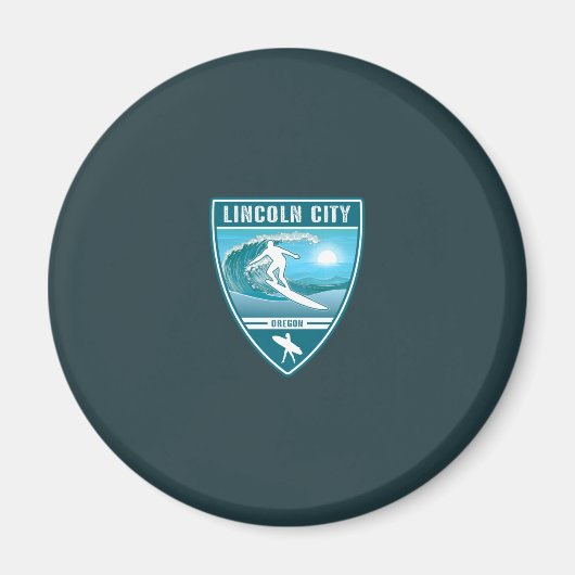 Surf Lincoln City Oregon Magnet (Vorne)