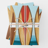 Surf-, Live-, Liebe-Surf-Boards und Meereswellen Geschenkpapier Set (Beispiel)