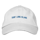 Surf Long Island hat - Blauer Text Bestickte Baseballkappe (Vorderseite)
