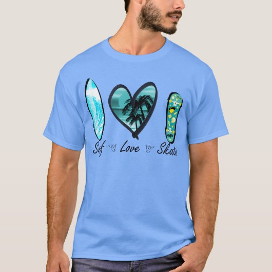 surf love skate gift T-Shirt (Vorderseite)