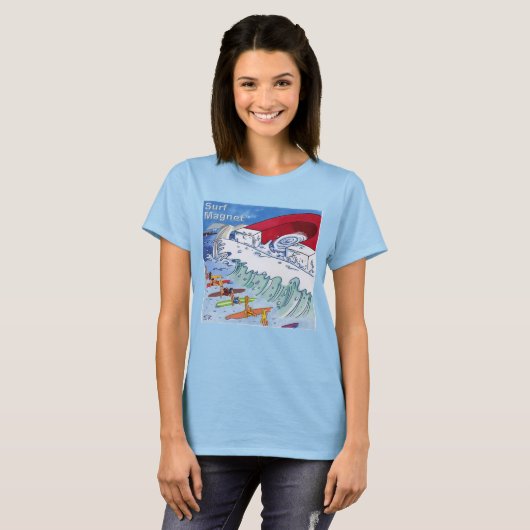 Surf Magnet Frauen blauer T - Shirt (Vorne ganz)