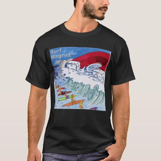 Surf Magnet Männer Schwarzer T - Shirt (Vorderseite)