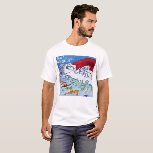Surf Magnet Männer Weißer T - Shirt (Vorne ganz)