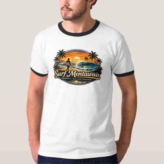 Surf Mentawais - Vintage Design T-Shirt (Vorderseite)