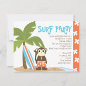 Surf Monkey Einladung (Vorderseite)