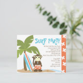 Surf Monkey Einladung (Stehend Vorderseite)