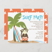 Surf Monkey Einladung (Vorne/Hinten)