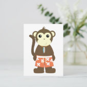 Surf Monkey Postkarte (Stehend Vorderseite)