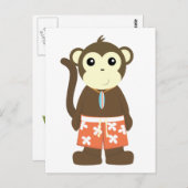 Surf Monkey Postkarte (Vorne/Hinten)