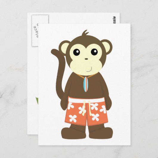 Surf Monkey Postkarte (Vorne/Hinten)