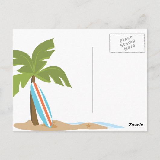 Surf Monkey Postkarte (Rückseite)