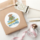 Surf Monkey Runder Aufkleber (Schenken)