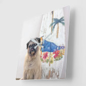 Surf-Mops Quadratische Wanduhr (Winkel)