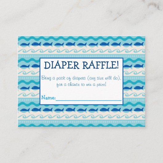 Surf 'N Fishies Diaper Raffle Tickets Begleitkarte (Vorderseite)