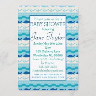 Surf 'N Fishies Nautical Baby Shower Einladung