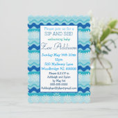 Surf 'N Sun Nautical Baby Sip und sehen Einladung (Stehend Vorderseite)