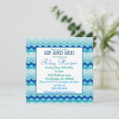 Surf 'N Sun Nautical Baby Sip und sehen Einladung (Stehend Vorderseite)
