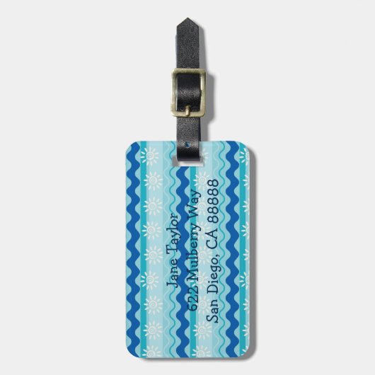 Surf 'N Sun Nautical Gepäckanhänger (Vorderseite vertikal)