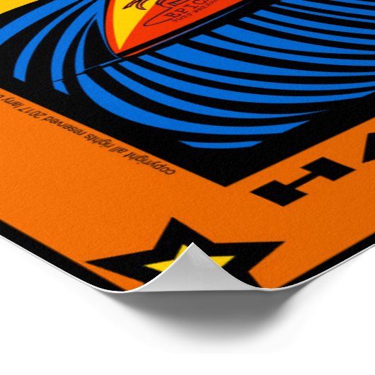 SURF NORTH SHORE HAWAII OAHU POSTER (Ecke)