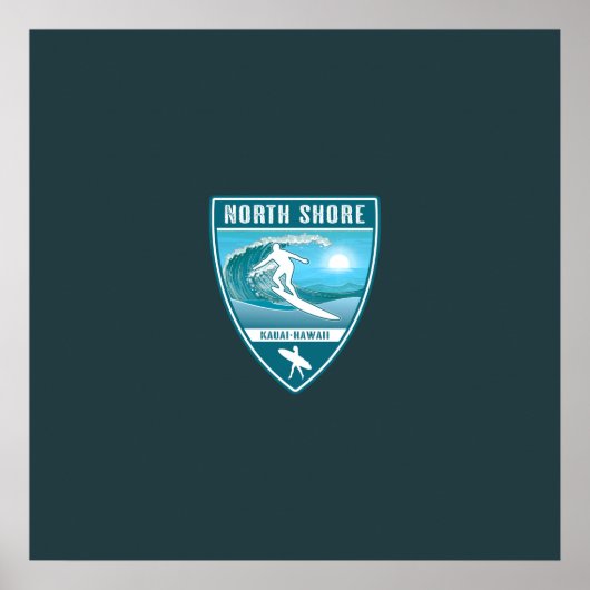 Surf North Shore Kauai Hawaii Poster (Vorne)