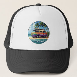 Surf oder Pleite Groovy Retro Hippie Surfer Strand Truckerkappe