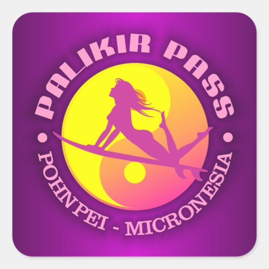 Surf Palikir Pass Quadratischer Aufkleber (Vorderseite)