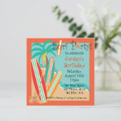 Surf-Party Einladung (Stehend Vorderseite)