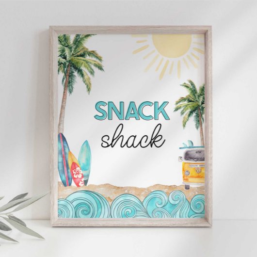 Surf Party Snack Shack Sign Fotodruck