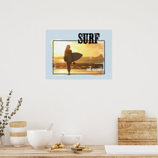 Surf Poster Surfer Girl (Küche)