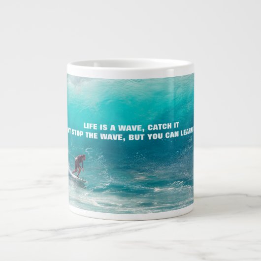 SURF QUOTE POSTER Two-Tone Candy Jar Jumbo-Tasse (Vorderseite)