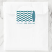 Surf Raglan Neuseeland Runder Aufkleber (Tasche)