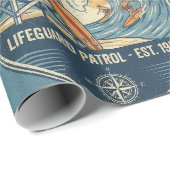 Surf Rescue Lifeguard Patrol Est 1950 Geschenkpapier (Rolleneckpunkt)