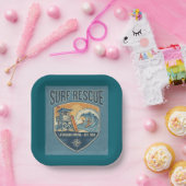 Surf Rescue Lifeguard Patrol Est 1950 Pappteller (Party)