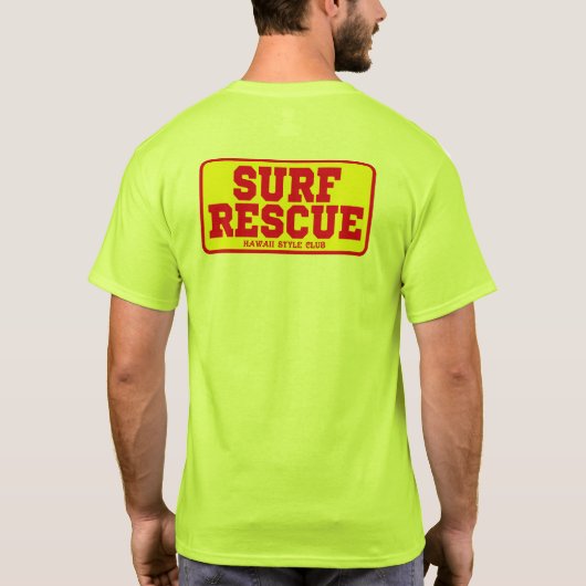 SURF RESCUE RED back print T-Shirt (Rückseite)